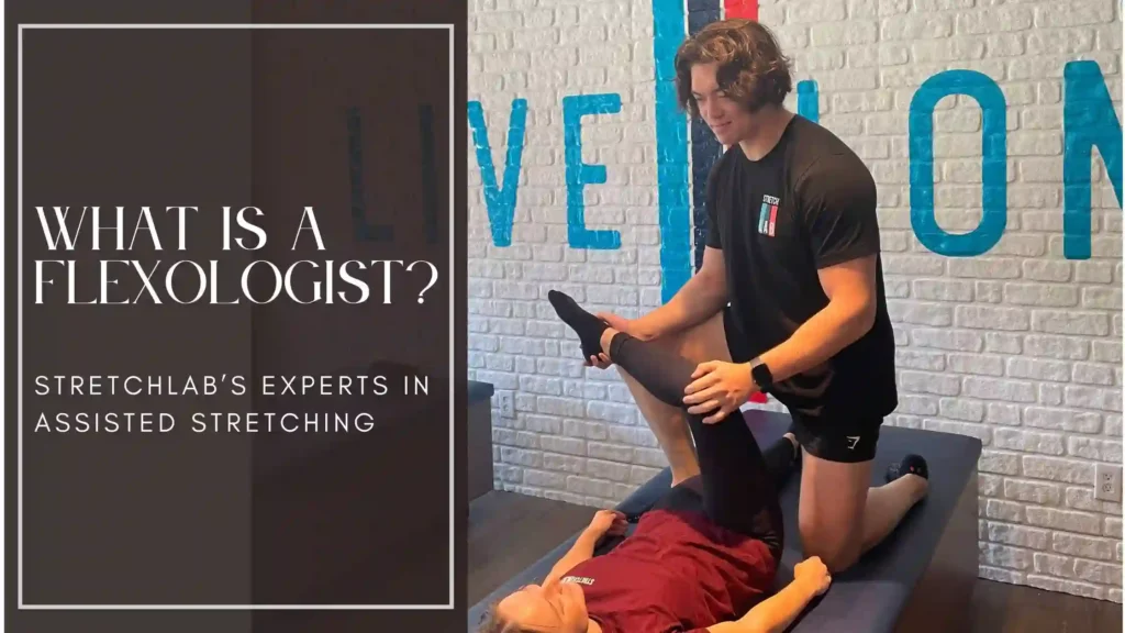 StretchLab Flexologist performing assisted stretching on a client. Learn what a Flexologist is and how they help improve flexibility and mobility