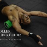 Person using a foam roller on their upper back while lying on a yoga mat, demonstrating self-myofascial release to relieve muscle tension and improve flexibility through targeted pressure and controlled movement.