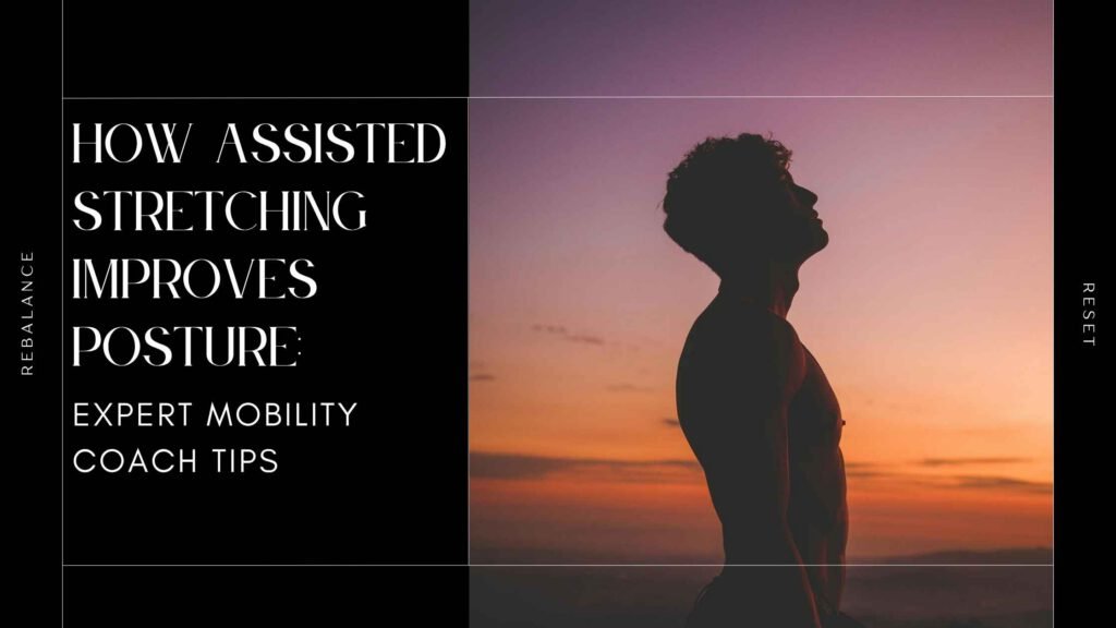 Person lying on a stretch table while a certified stretch therapist assists in a chest-opening stretch—demonstrating how assisted stretching improves posture by releasing tight muscles and enhancing spinal alignment.