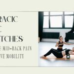 If your mid‑back feels stiff, sore, or locked up—especially from sitting too long—these thoracic spine stretches will help relieve tension and restore mobility. Why Thoracic Spine Stretches Matter What is the thoracic spine? It consists of 12 vertebrae (T1–T12) between your neck and lower back. It anchors your ribcage and supports posture. Why it stiffens: Prolonged sitting, screen hunching, or lack of movement tightens this naturally rigid region. What tightness causes: Rounded shoulders & poor posture Reduced shoulder mobility & inhibited breathing Extra stress on your neck and lower back Limited twisting and overhead movement Unlocking thoracic extension (arch backward) and rotation (twisting) is key to reversing these effects. Top 6 Thoracic Spine Mobility Stretches / Exercises 1. Foam Roller Thoracic Extension How to do it: Lie on your back with a foam roller under your upper back. Support your head with both hands. Lean back gently over the roller, opening your chest. Hold 5–10 seconds, then reset. Repeat 8–10×. Why it works: Restores extension—crucial for upright posture and overhead movement. 2. Thread‑the‑Needle (Thoracic Rotation) How to do it: Begin on hands and knees. Slide your right arm under your left, lowering your right shoulder + ear to the floor. Hold 20–30 seconds, then switch sides. Why it works: Gently enhances spinal rotation and mid‑back flexibility. 3. Wall Angels How to do it: Stand with lower back, upper back, and head against a wall; feet a few inches from it. Raise arms overhead and slide them up/down like snow angels. Perform 10–15 reps, keeping contact with the wall. Why it works: Encourages thoracic extension and scapular motion while reinforcing upright posture. 4. Seated Thoracic Rotation How to do it: Sit tall on a chair, feet flat. Cross arms or place hands behind your head. Rotate your upper body to one side, hold 2–3 seconds; switch. Repeat 10–12× per side. Why it works: Easy way to unlock rotation without equipment. 5. Child’s Pose with Side Reach How to do it: Start in child’s pose (knees wide, arms forward, forehead grounded). Move both hands to the right to stretch left ribcage and mid‑back. Hold 30 seconds; switch sides. Why it works: Targets lateral thoracic region; opens up rib‑intercostal muscles. 6. Open Book Stretch How to do it: Lie on your side with knees bent, arms straight in front. Open the top arm like a book, rotate your upper back. Gaze follows your hand. Hold 10–20 seconds. Repeat 5–8× per side. Why it works: Excellent combo of extension and rotation through mid‑back. How Often & Who Benefits When to do it: 2–3 times daily if you're sitting a lot (e.g. morning, before workouts, during breaks). Who benefits most: Desk workers Overhead athletes (golfers, swimmers, CrossFit) Older adults preventing kyphosis Yoga practitioners enhancing diaphragmatic breathing Anyone with neck, shoulder, or lower back pain Consistency over time (2–4 weeks daily) brings real, lasting improvement. Tips for Safe & Effective Stretching Don’t force it—ease into each movement. Breathe deeply to enhance each stretch. Use props (foam rollers, blocks) for better positioning. Pair with strength work (e.g. thoracic extension holds, scapular retractions) to lock in gains. Quick Daily Routine Table Time of Day Recommended Moves Morning Foam Roller Extension + Wall Angels (5 – 8 reps) Work Place Stretch Routine Thread‑the‑Needle or Seated Rotation (5 – 10/side) Evening Child’s Pose Side Reach + Open Book (2 – 3 rounds) FAQ  Q: Can thoracic spine stiffness cause neck pain? Yes. When your mid‑back is tight, your neck compensates with excess motion, which can lead to strain and pain over time. Q: How long does it take to improve thoracic mobility? With consistent daily practice, most people feel noticeable improvements within 2–4 weeks. Q: Are these stretches safe for herniated discs? While gentle, it’s best to consult a physical therapist if you have a diagnosed disc condition. Q: Can I do thoracic stretches while pregnant? Yes—many are safe and beneficial for relief and rib‑cage mobility. Avoid lying flat too long and check with your healthcare provider. Q: Do I need a foam roller? No—though helpful, many rotation-based stretches require no equipment. ✅ Final Thoughts & Call-to-Action A mobile thoracic spine supports better posture, easier breathing, reduced pain, and smoother movement. Begin with just a few minutes a day, and observe how much more upright and open you feel.