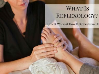 Certified reflexologist applying pressure to the sole of a client’s foot in a calm wellness studio, illustrating reflexology’s connection between foot zones and internal organ health.